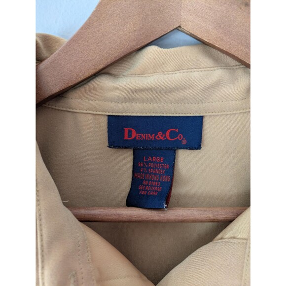 Vintage Oversized Button down shirt, Gold Blouse, preppy, academia, fall, Large - Picture 3 of 5